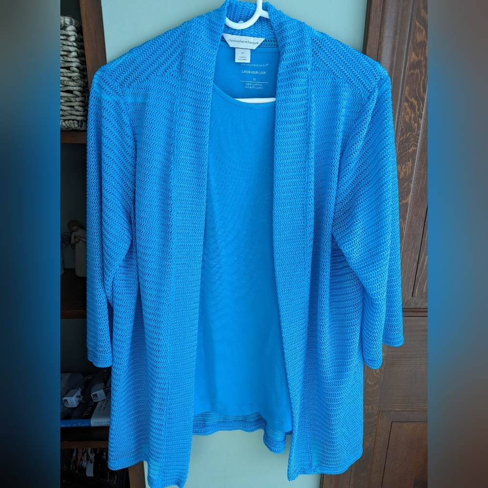 Fabulous blue sweater set.